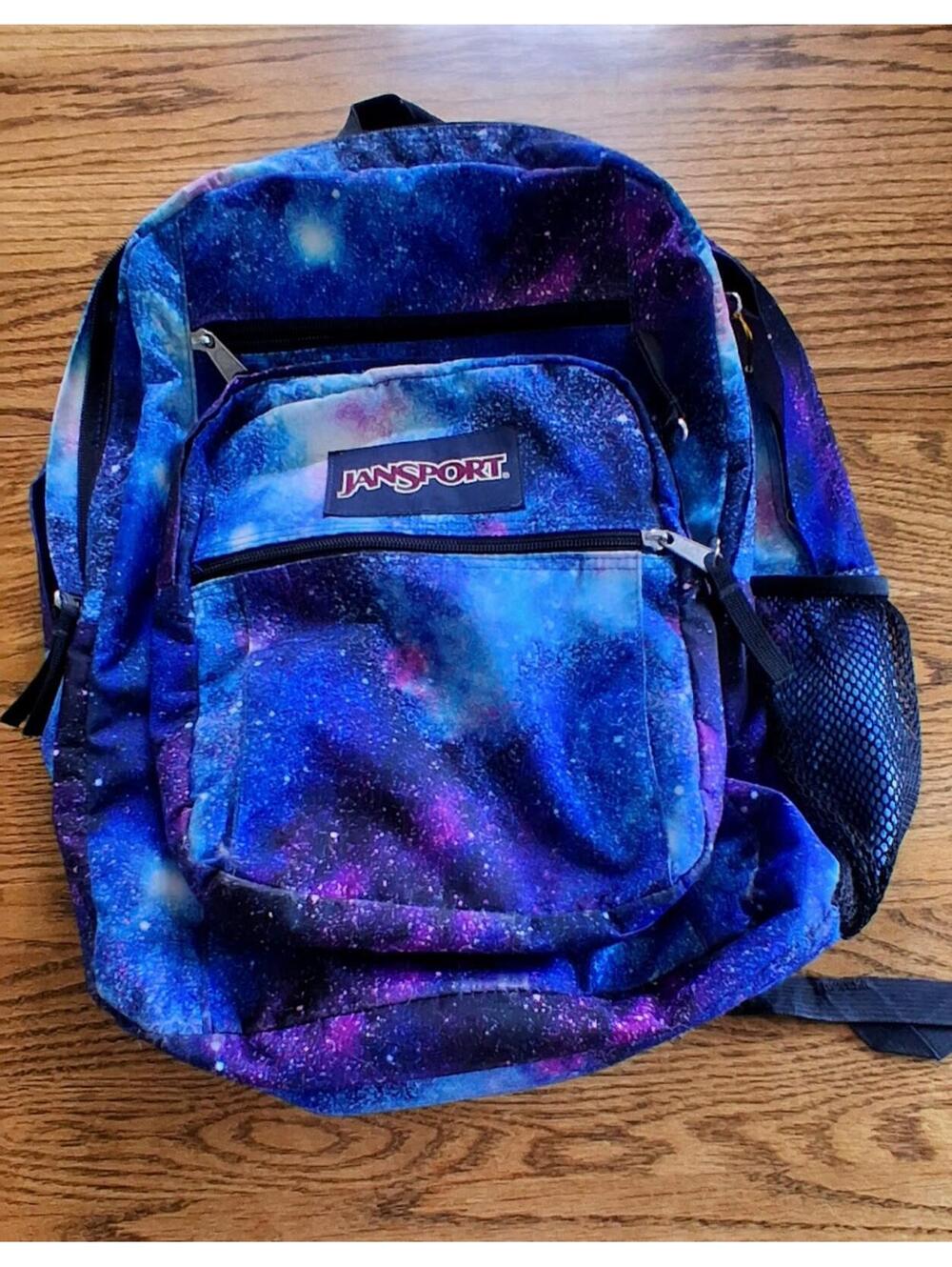 JanSport Galaxy Print Backpack Blue Purple Multi